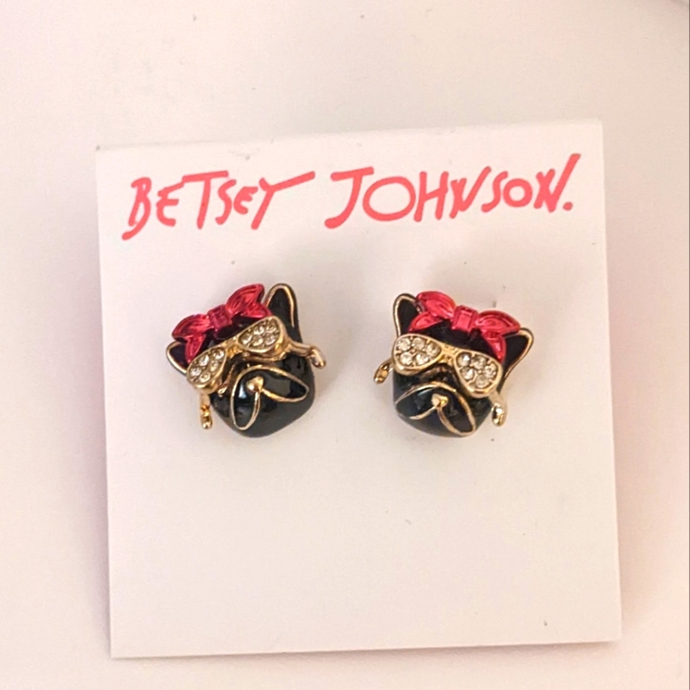 Betsy Johnson Pug Earrings
